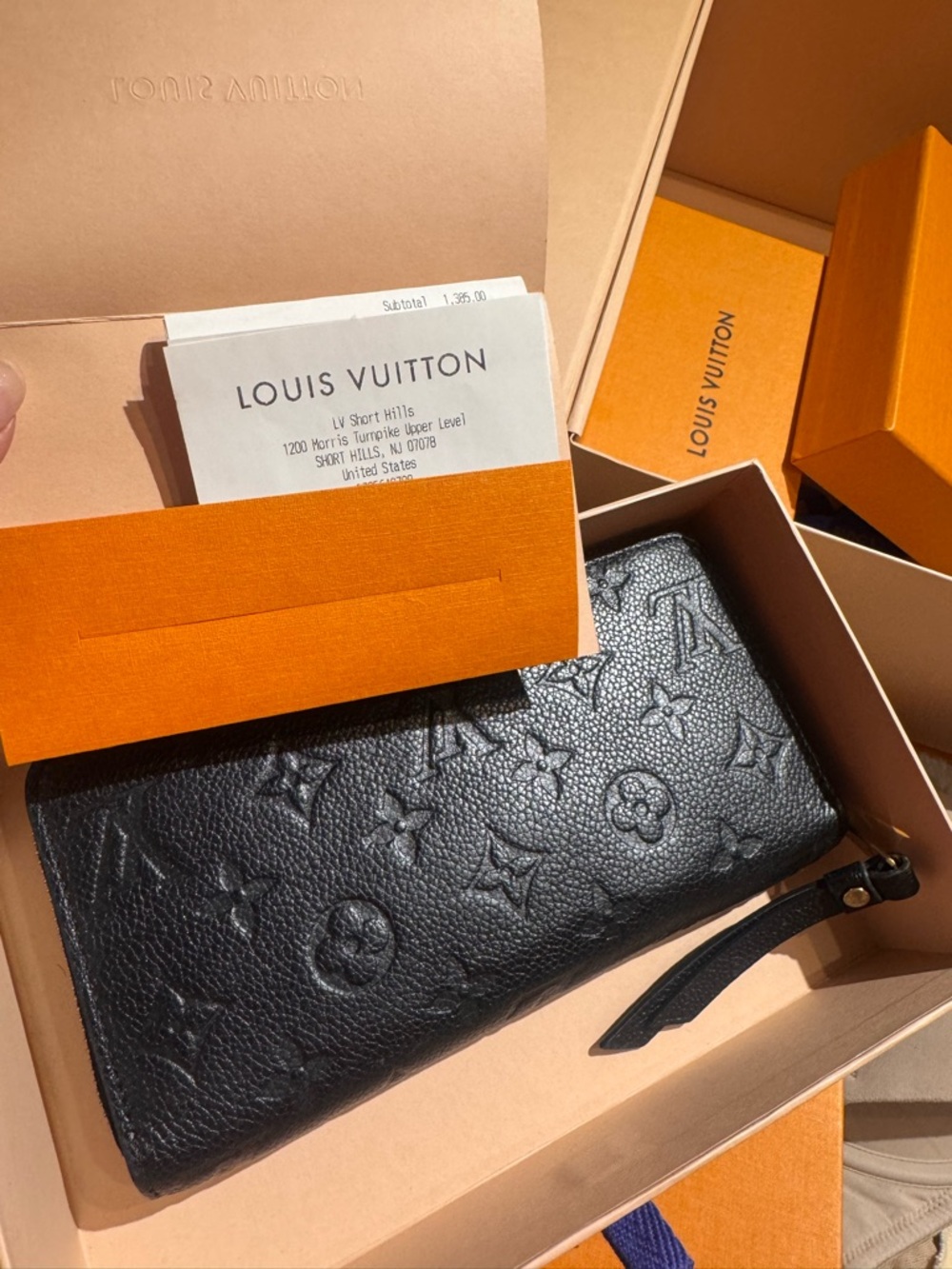 Louis Vuitton Black Monogram Embossed Zip Wallet
